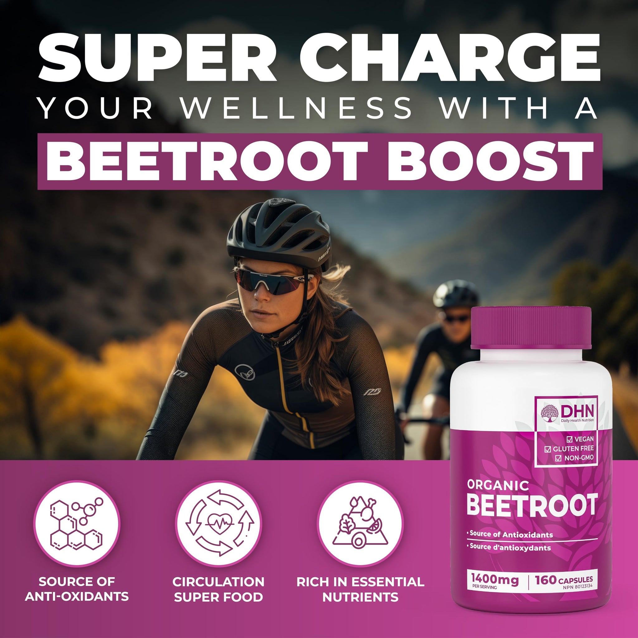 *BONUS SIZE* 160 Capsules of High Potency Organic Beetroot | 1,400mg per serv...