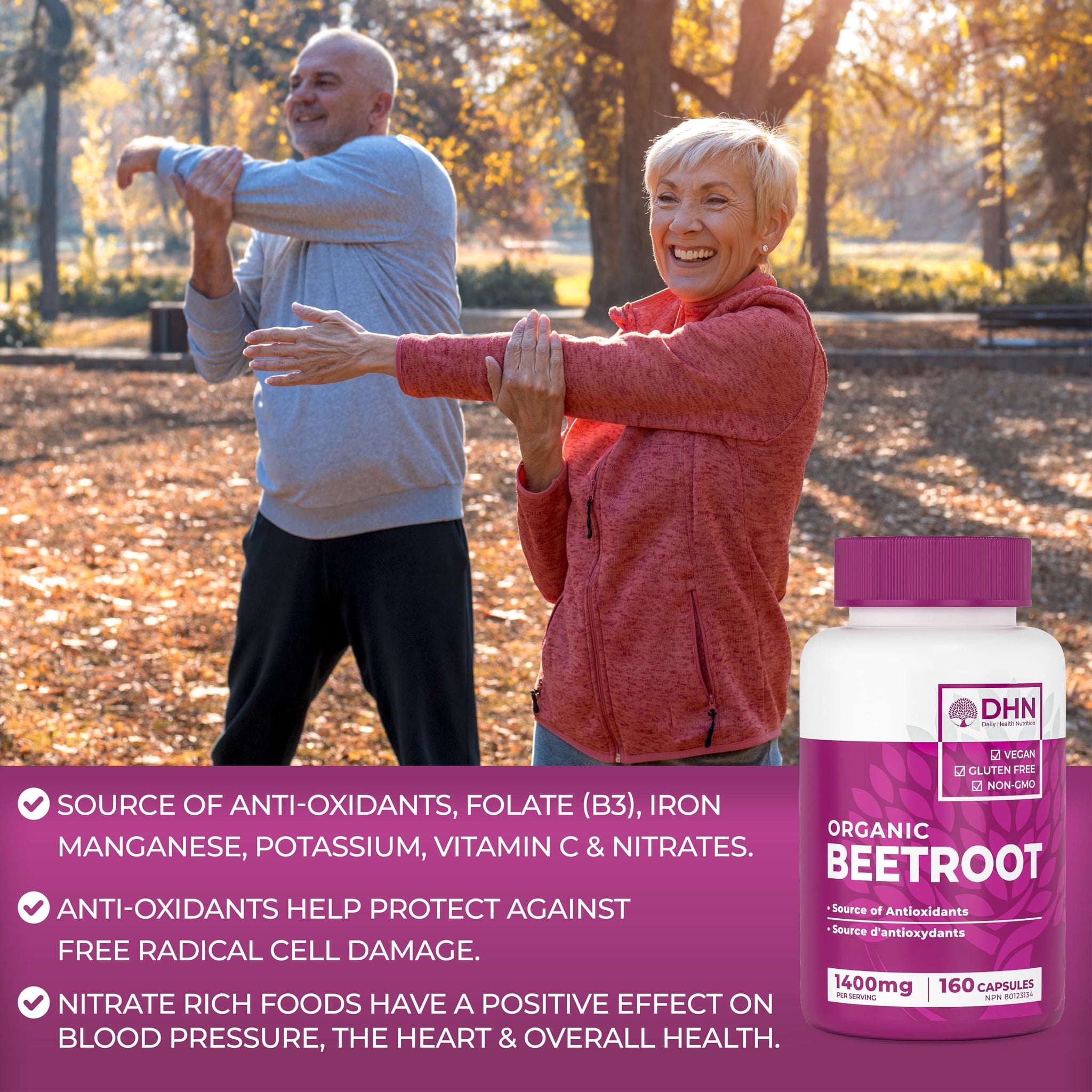 *BONUS SIZE* 160 Capsules of High Potency Organic Beetroot | 1,400mg per serv...