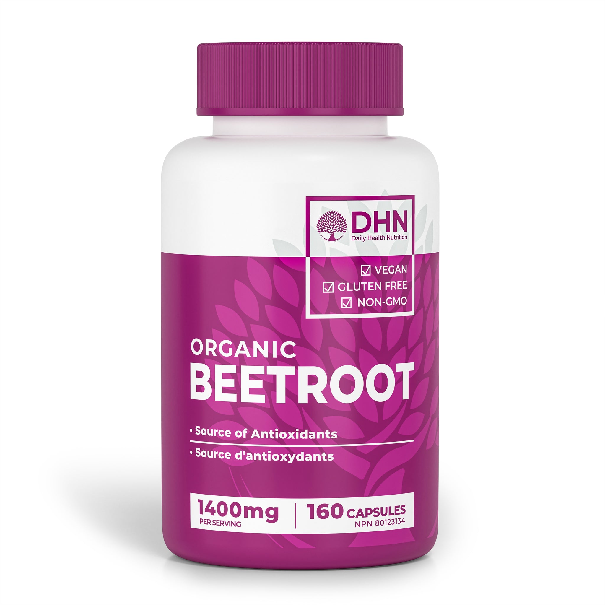 160 Capsules of High Potency Organic Beetroot | 1,400mg per serving (700mg per capsule x2)